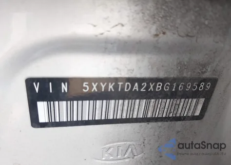 2011 Kia Sorento Lx V6 из США, поврежденный, VIN 5XYKTDA2XBG169589